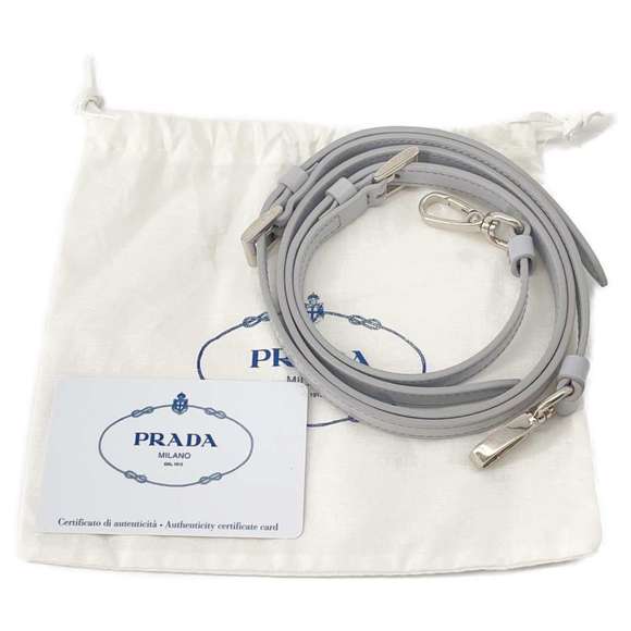 Prada Logo Brushed Leather Handbag Light Blue - Picture 14 of 14